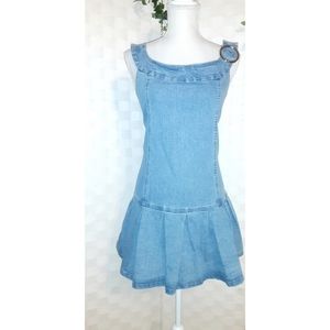 Erica Brooke Pleated Denim Stretch Mini Dress